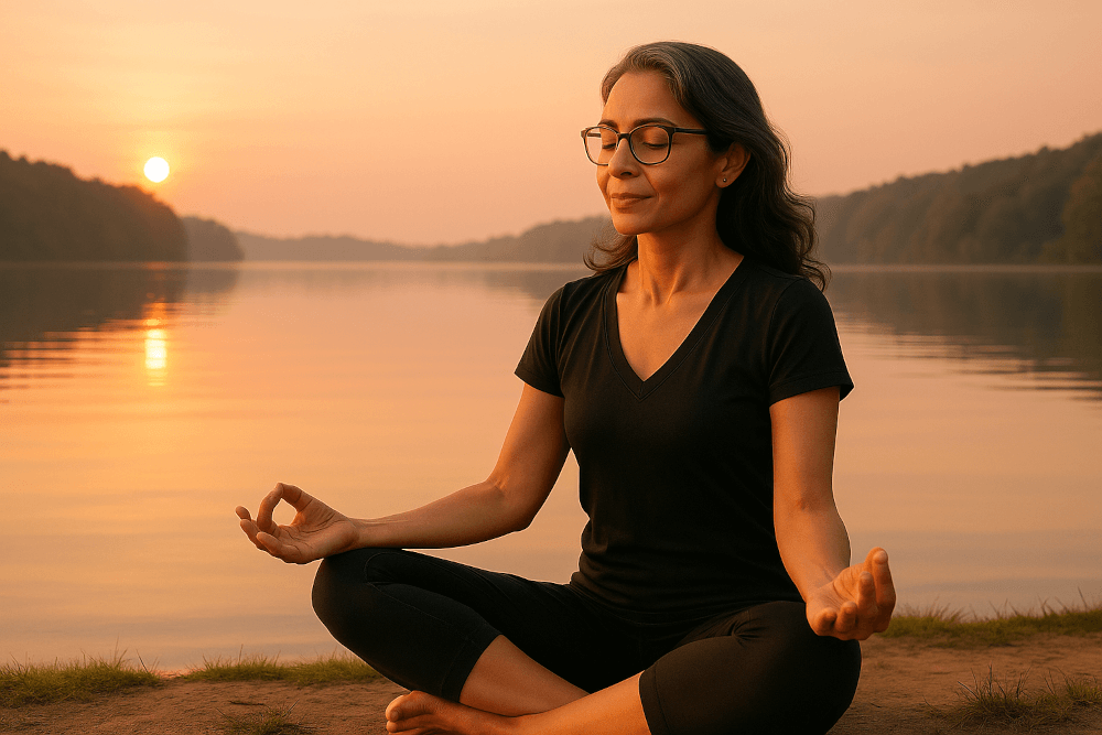Women meditating